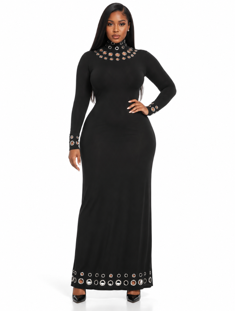 Grommet Cutout Bodycon Dress