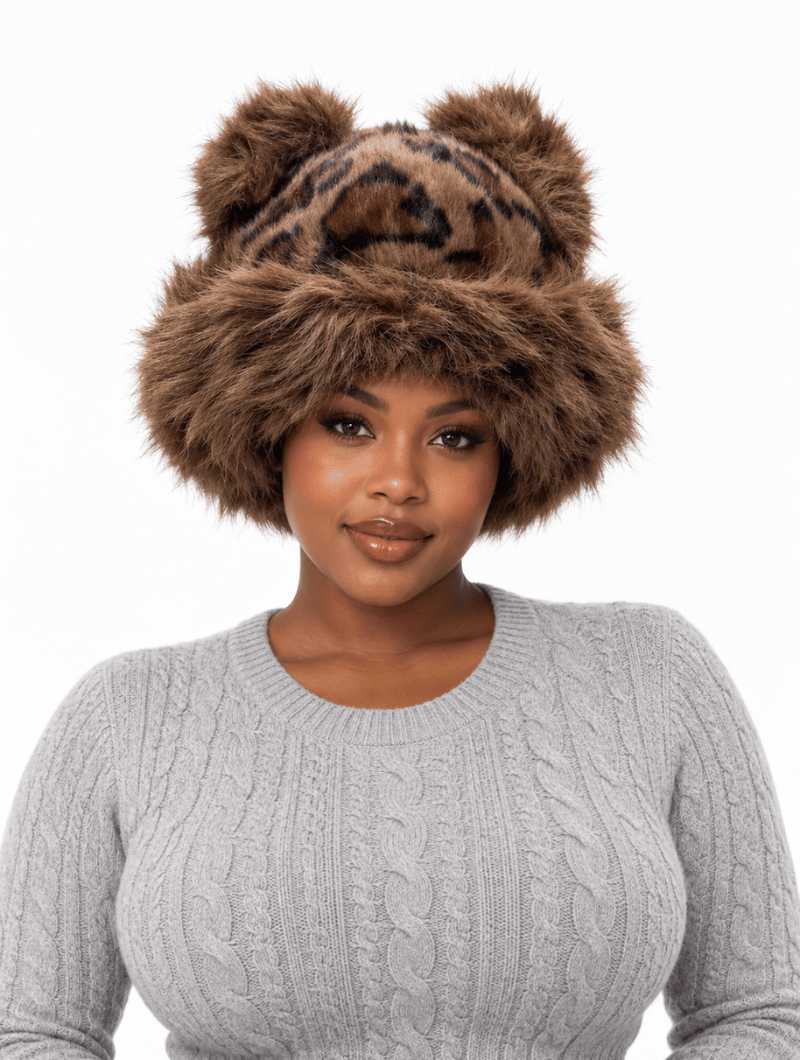 Plush Leopard Kitty Hat