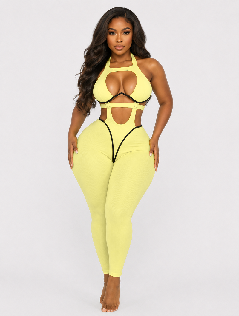 Halter Keyhole Scrunched Jumpsuit