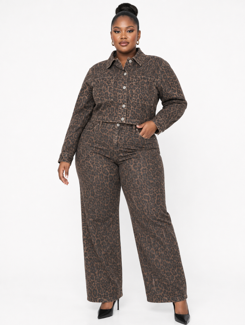 Leopard Denim Matching Set