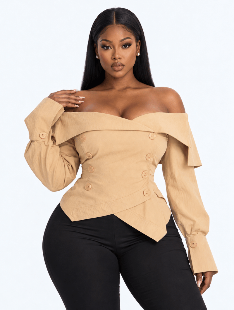 Off-Shoulder Trench Top