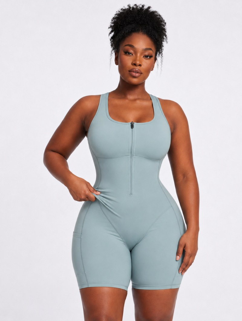 Zipper Pocket Active Romper