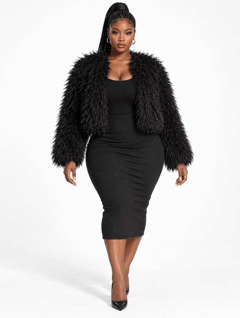 Glam Shaggy Crop Jacket