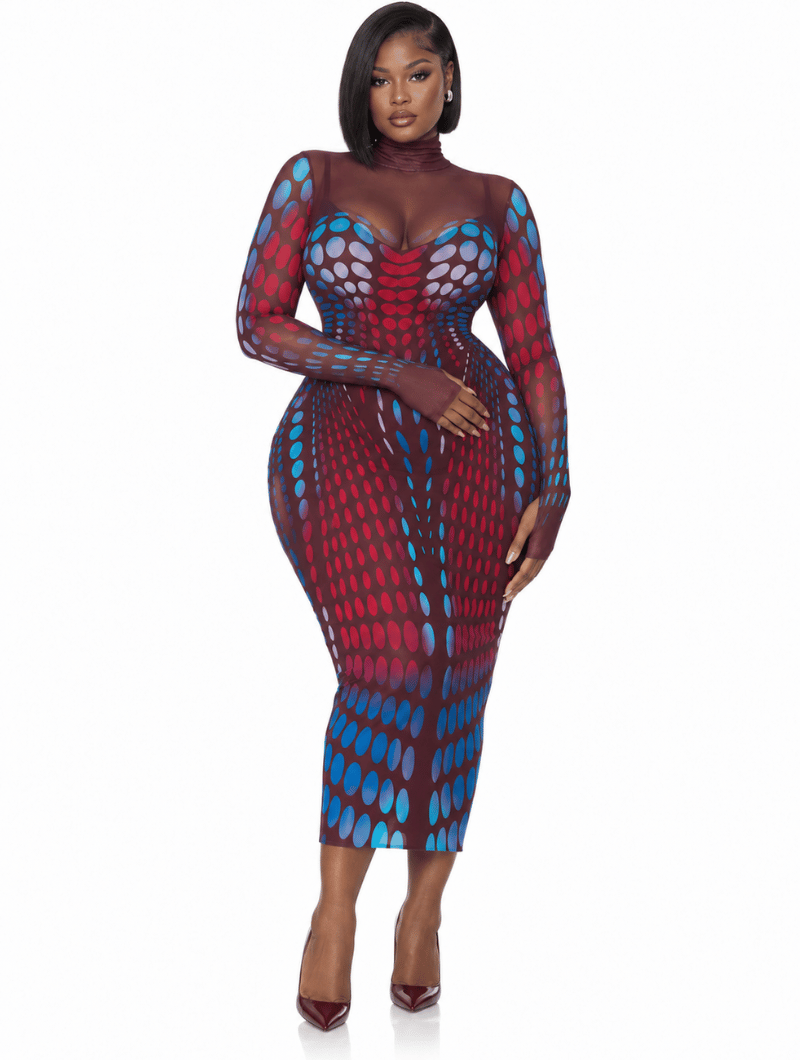 Thermal Dot Midi Dress