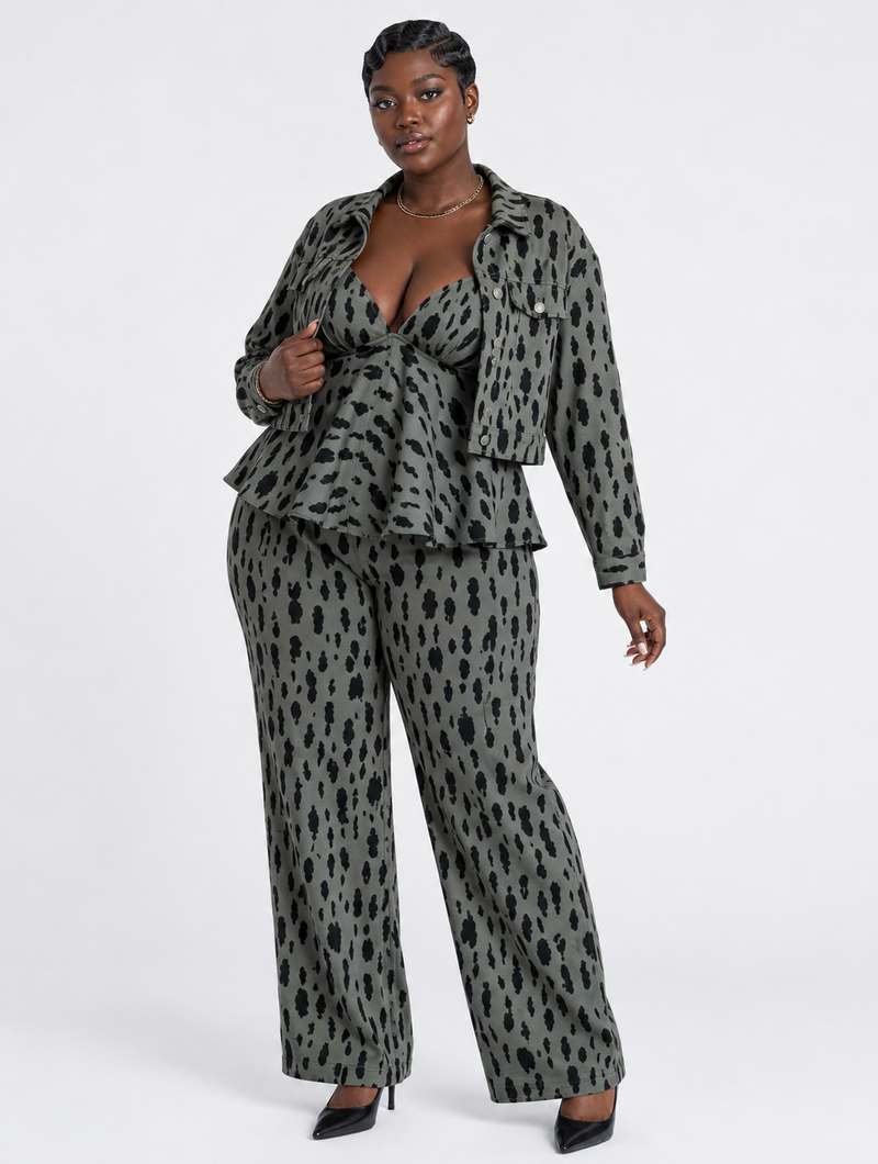 Shadow Leopard Denim Set