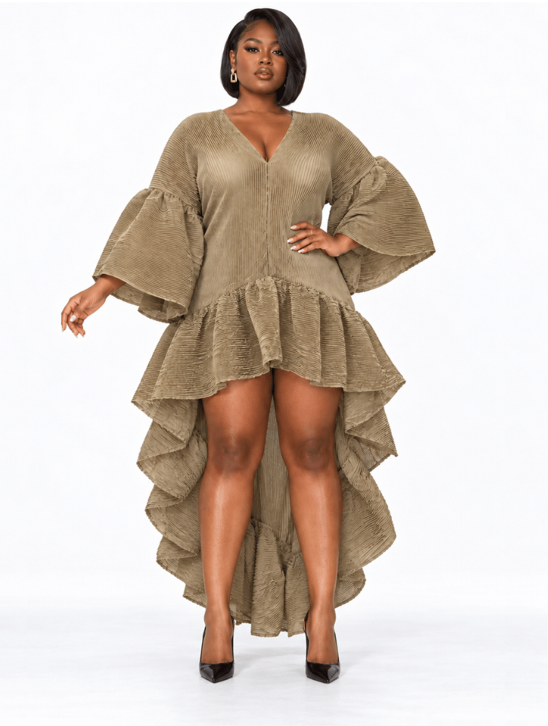 Goddess Pleated Wave Dress