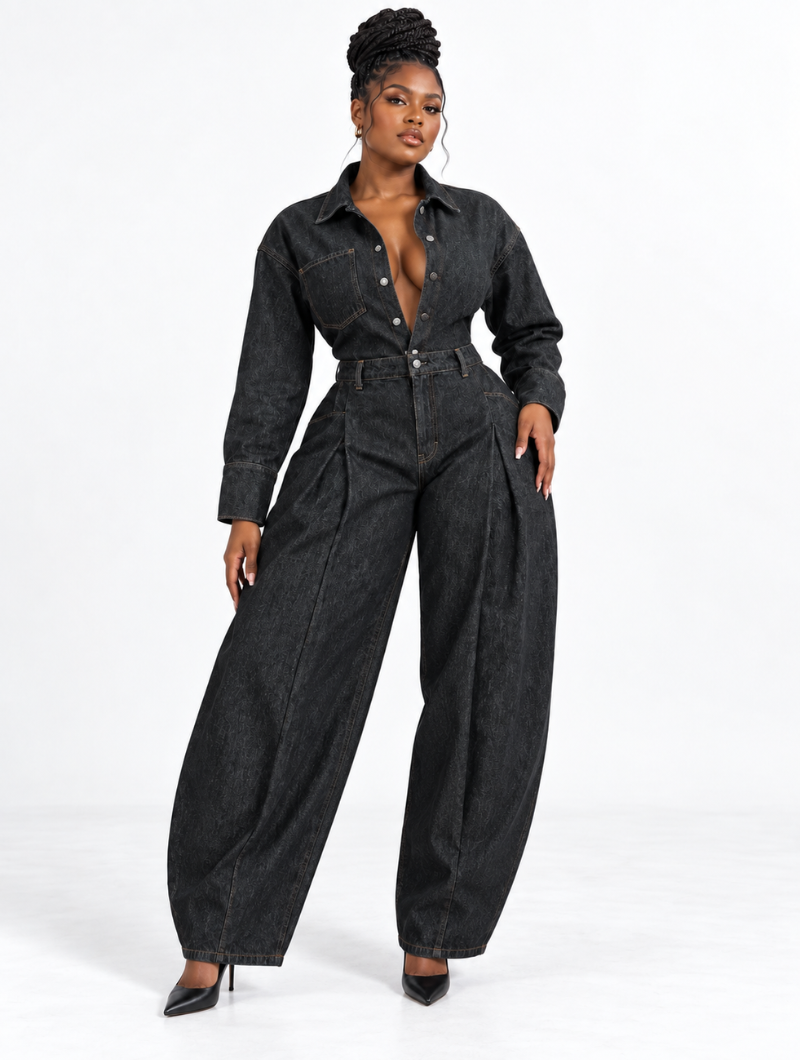 Curve Denim Jumpsuit