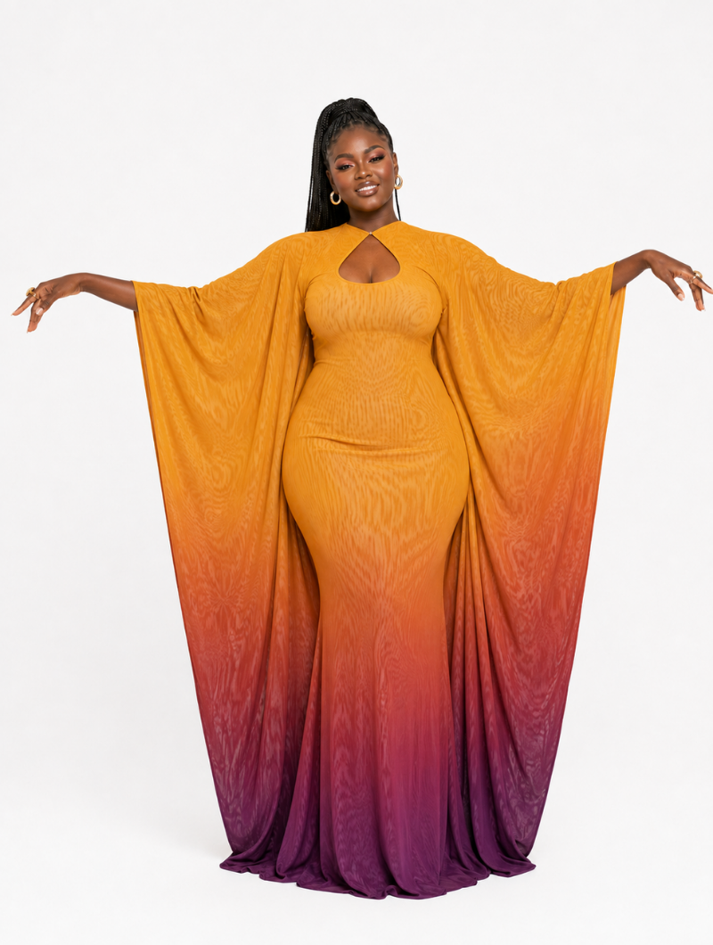Reversible Sunset Cape Dress