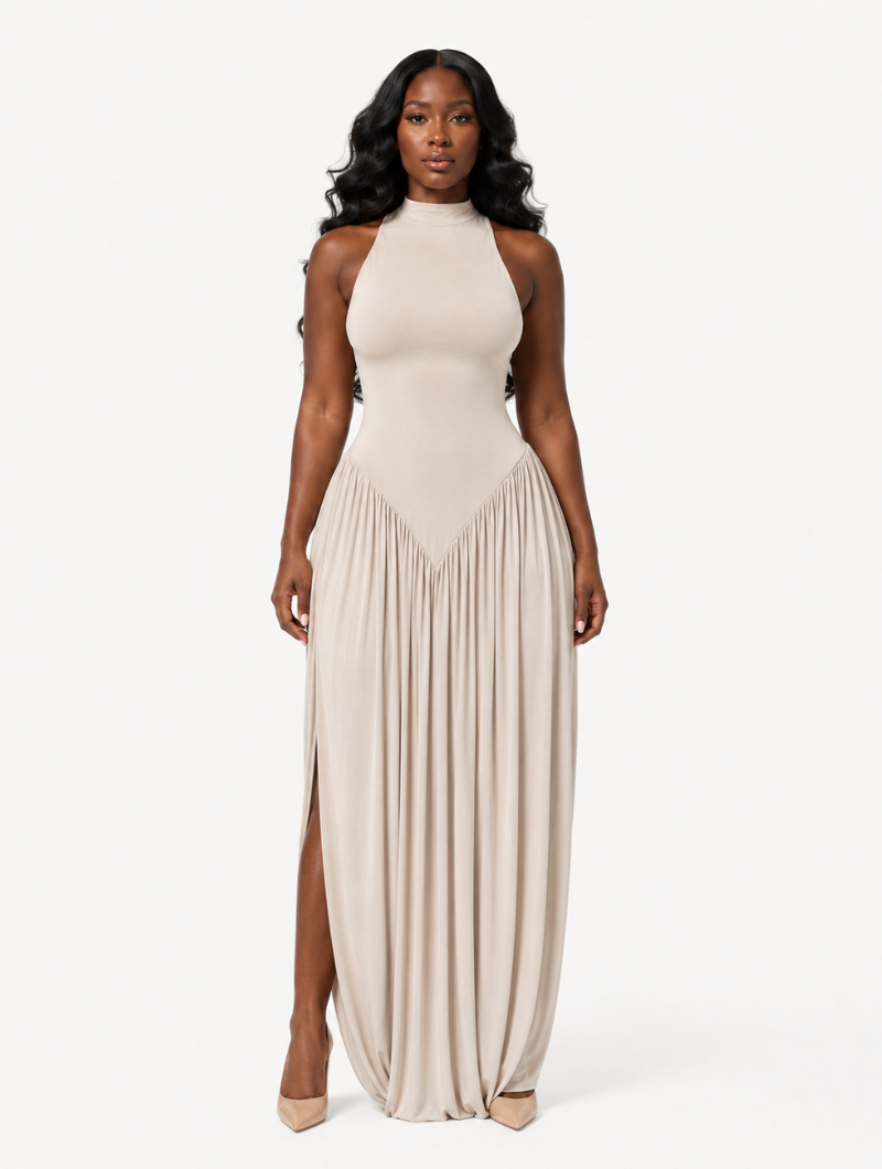 Drop Waist Draped Maxi