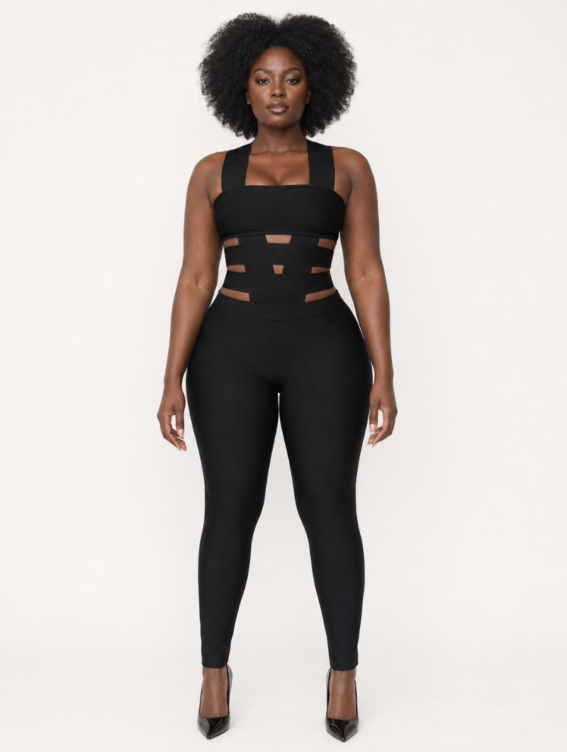 Cutout Bandage Bodycon Jumpsuit