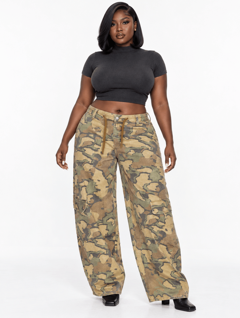 Washed Camo Baggy Cargos
