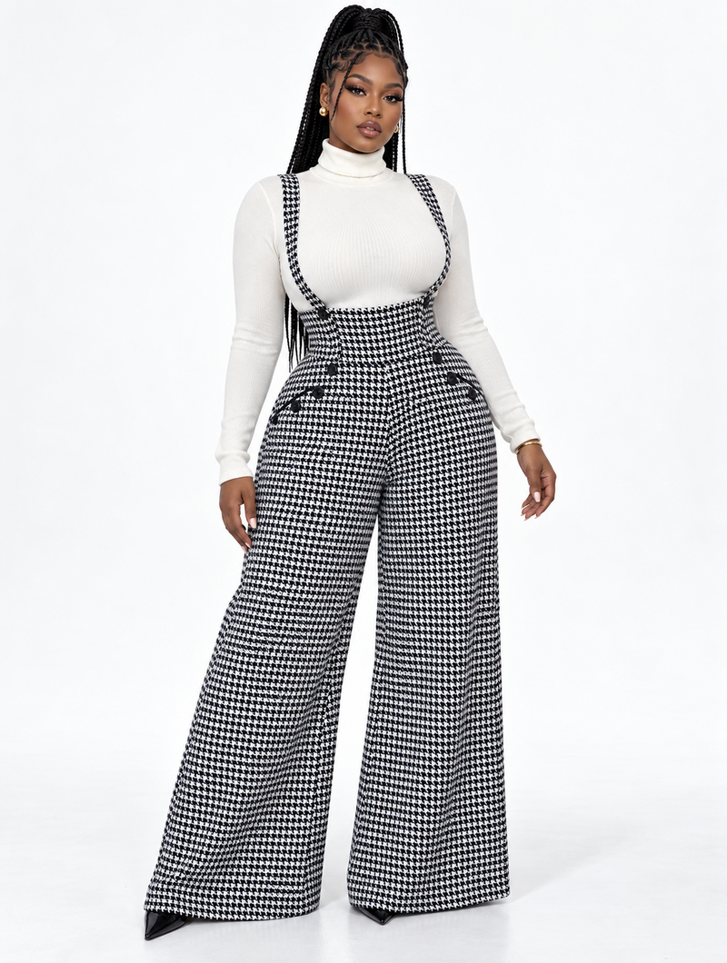 Houndstooth Suspender Pants