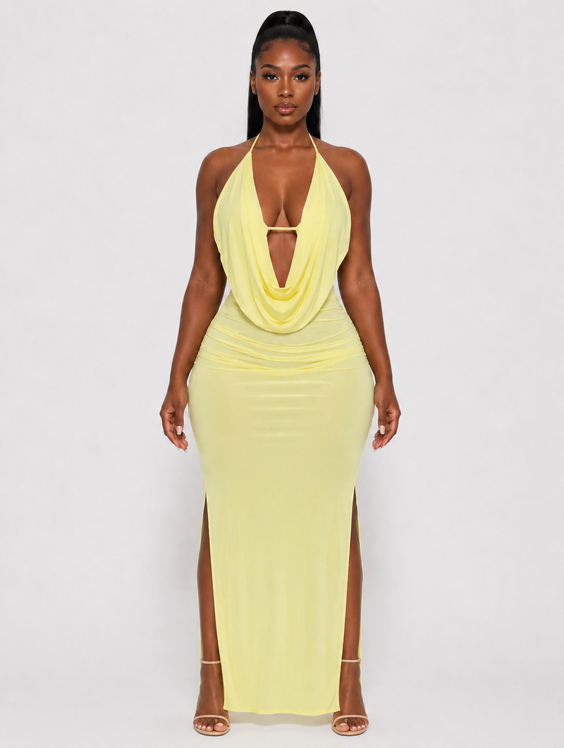 Double Slit Halter Maxi