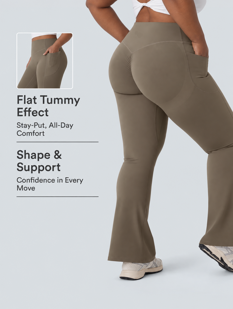 Peach Lift Flare Pants