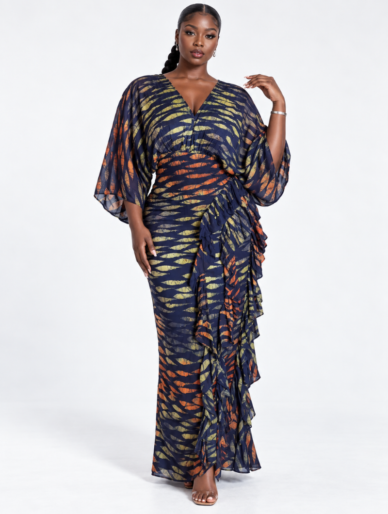 Sunset Ripple Ruffle Gown (Pre-Order)