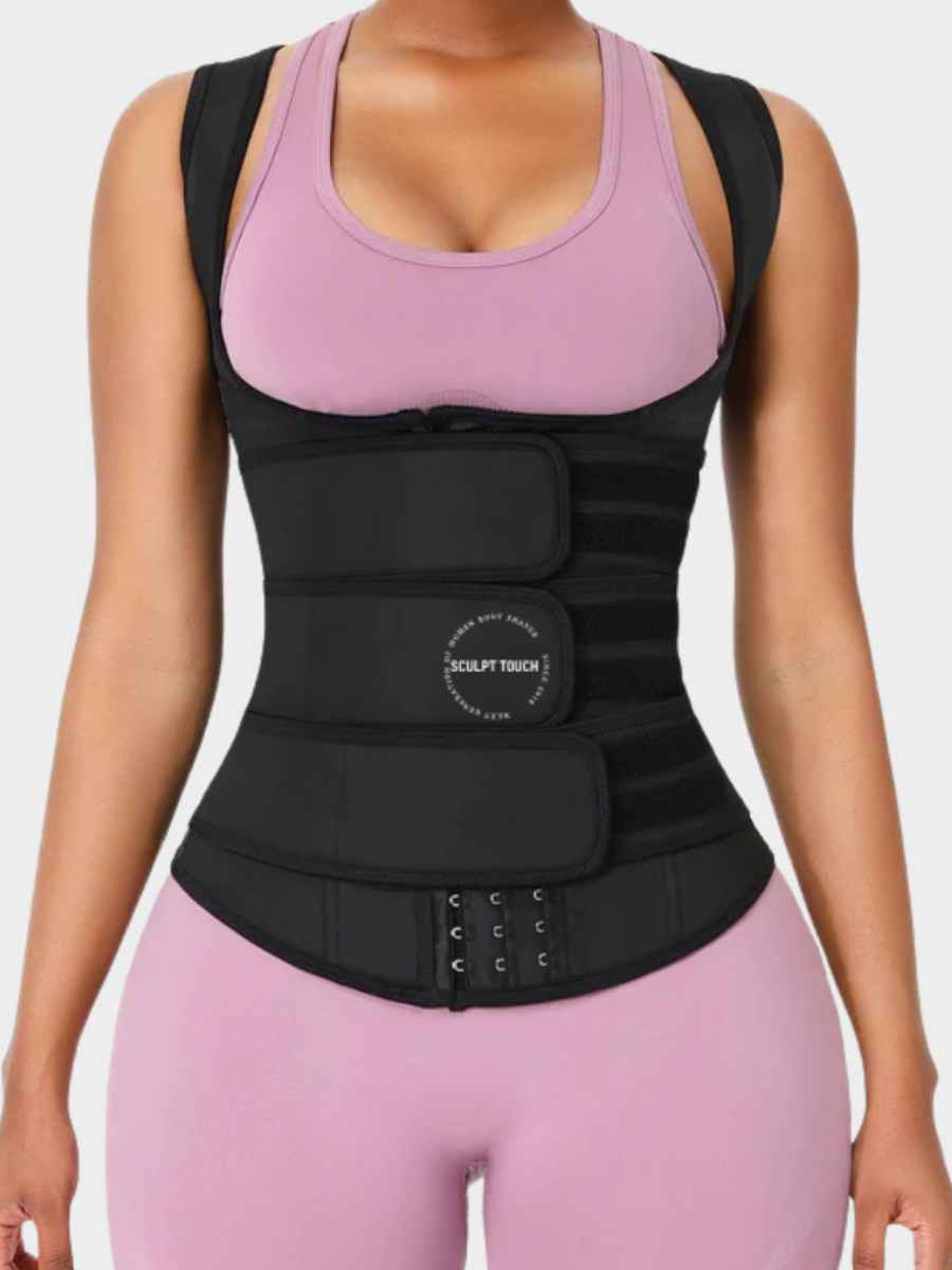 Triple Belt Rubber Vest Sport Girdle Waist Trainer