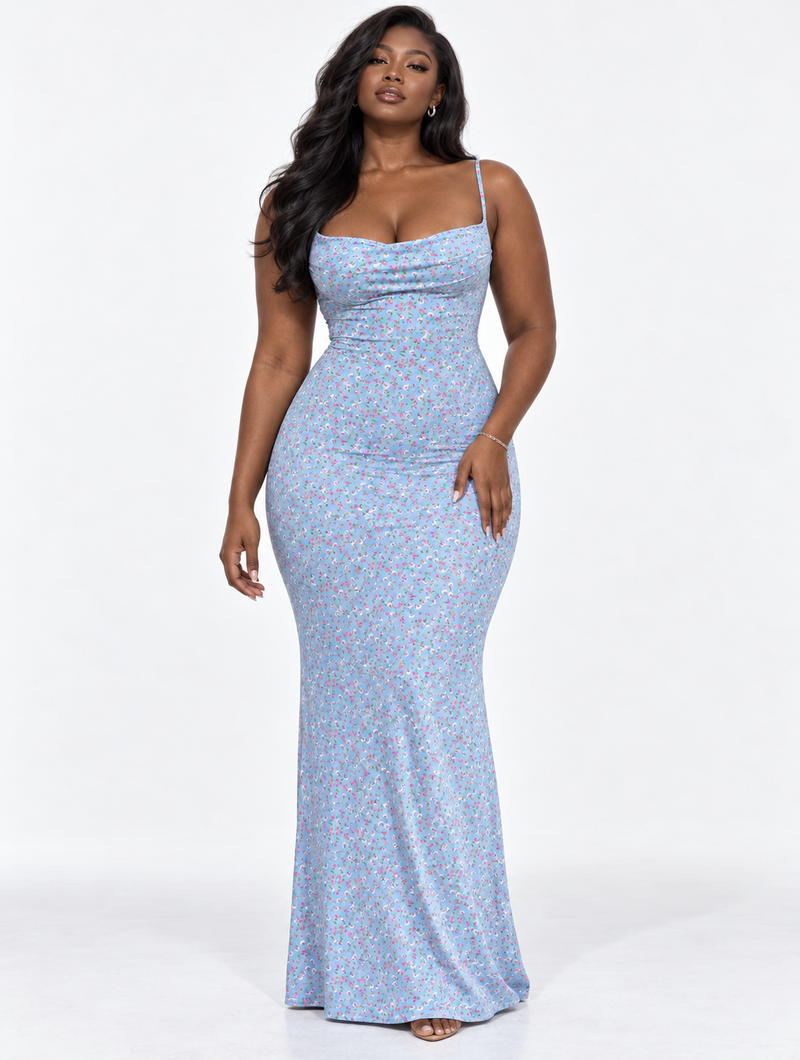 Floral Backless Maxi Dress
