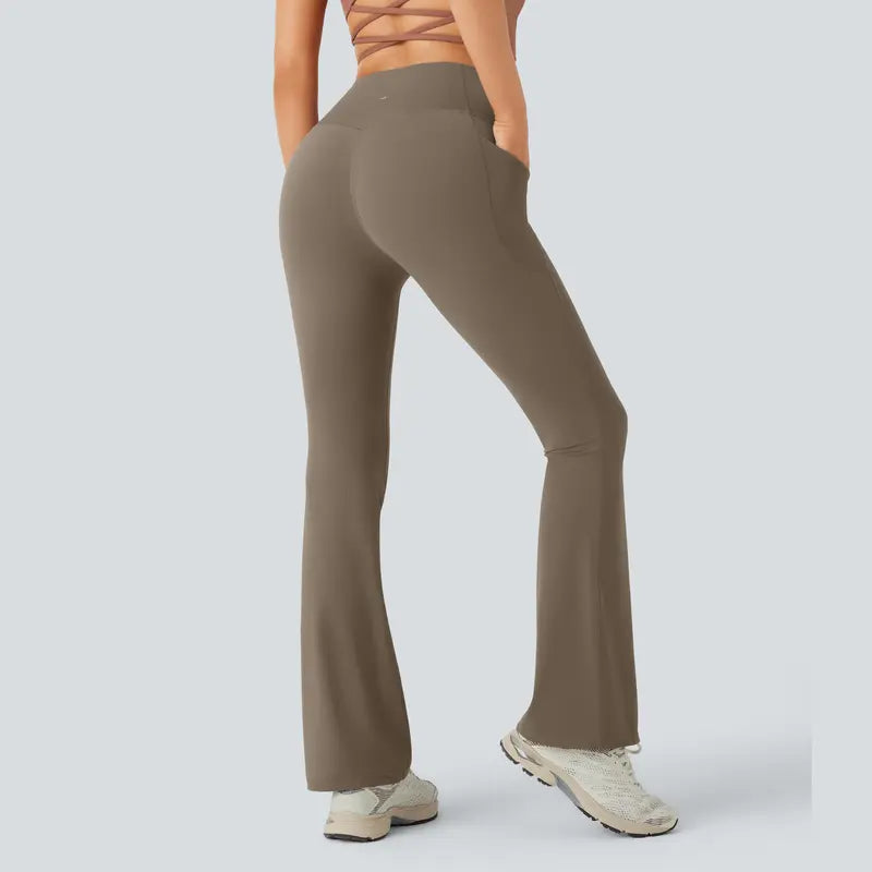 High-waisted tummy-shaping yoga pants