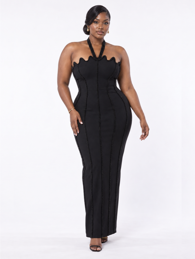 Wave Contour Maxi Dress