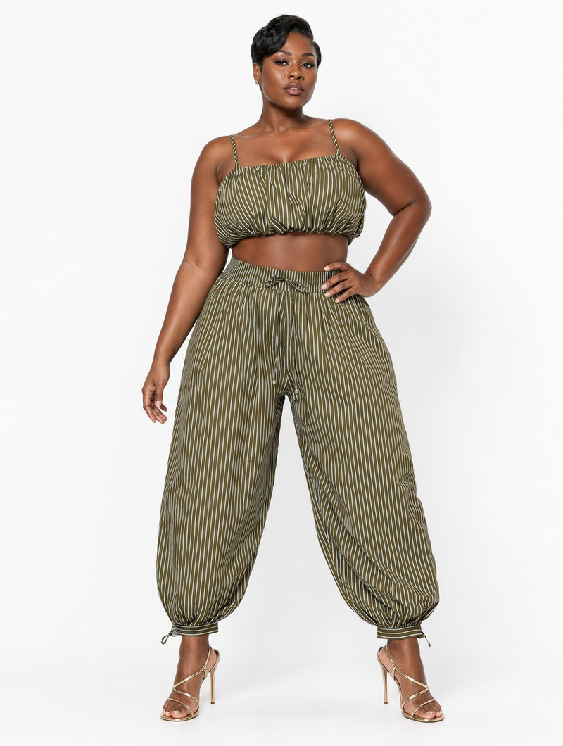 Striped Bubble Pant Set
