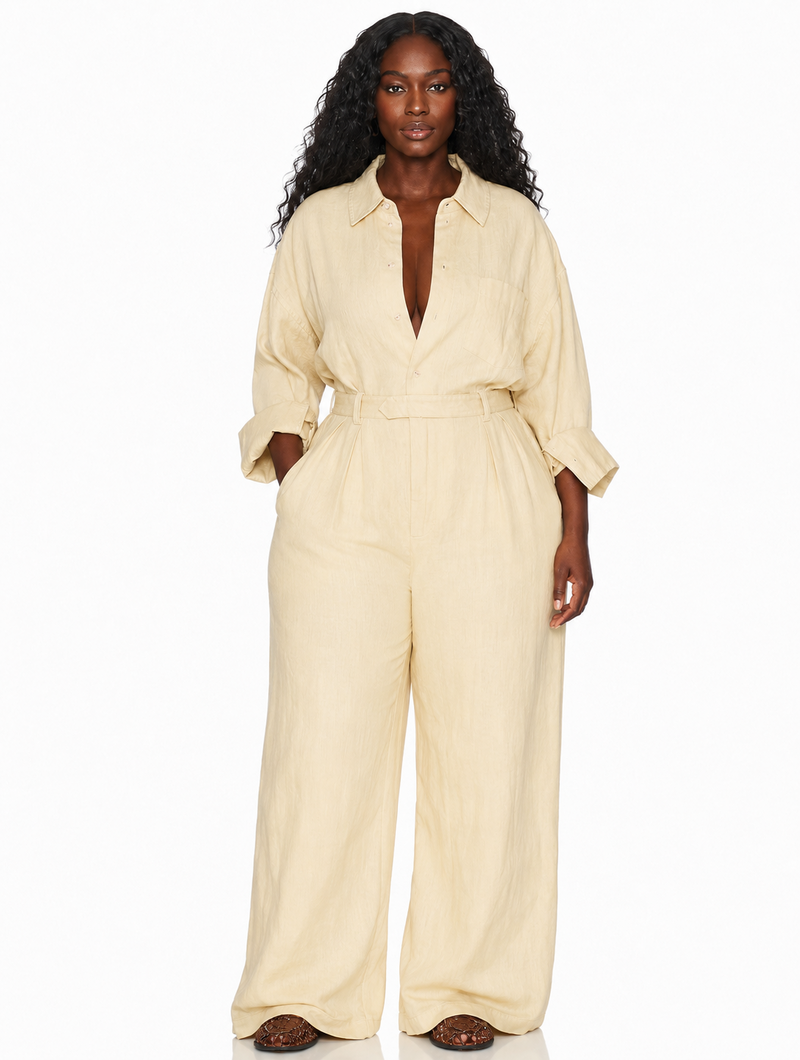 Effortless Linen Shirt Jumpsuit