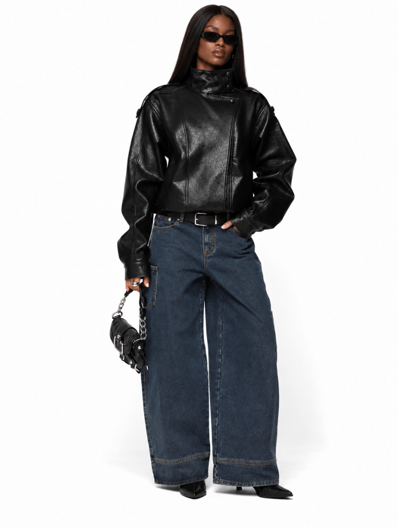 High Neck Moto Jacket