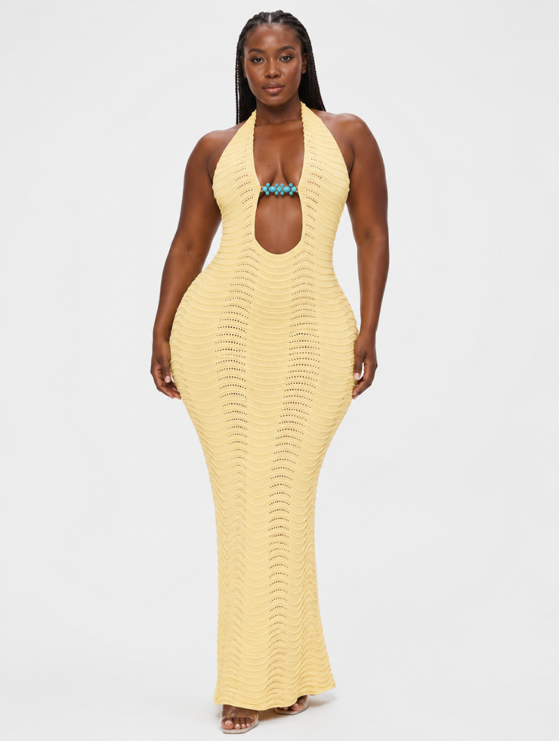 Turquoise Trim Knit Maxi (Pre-Order)