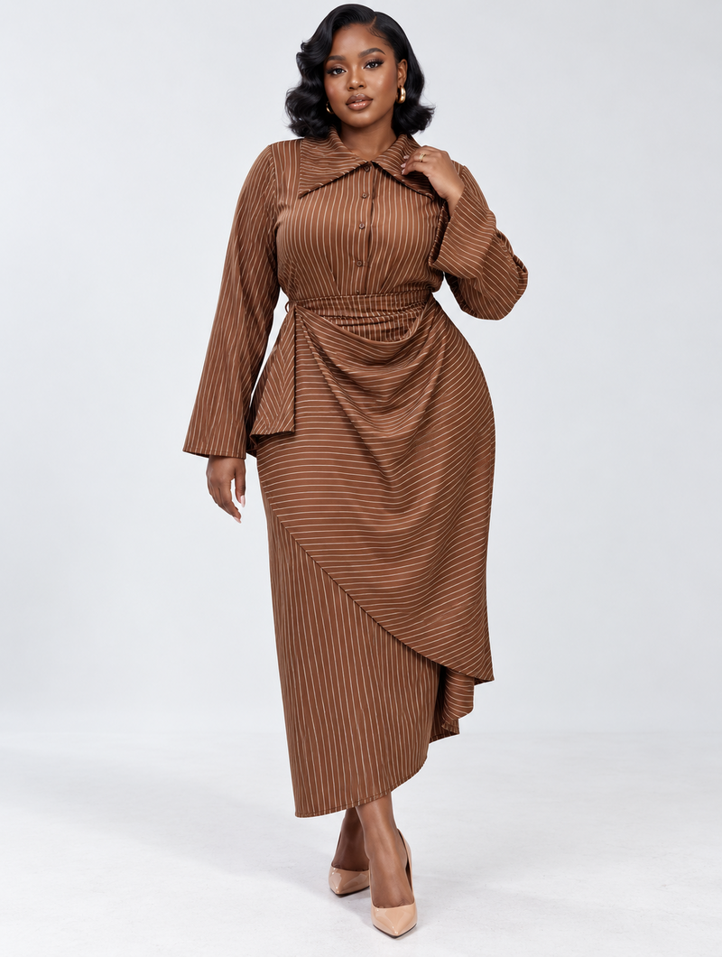 Mocha Drape Maxi Dress