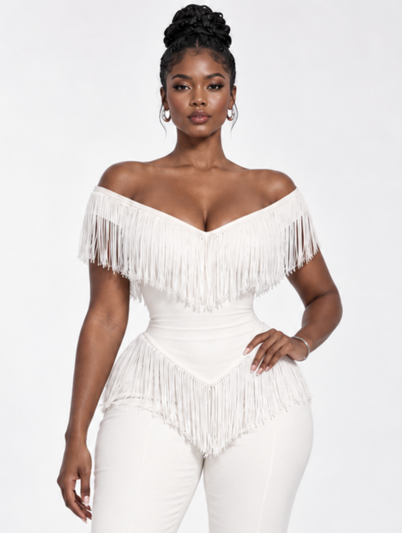 Fringe Off-Shoulder Bustier