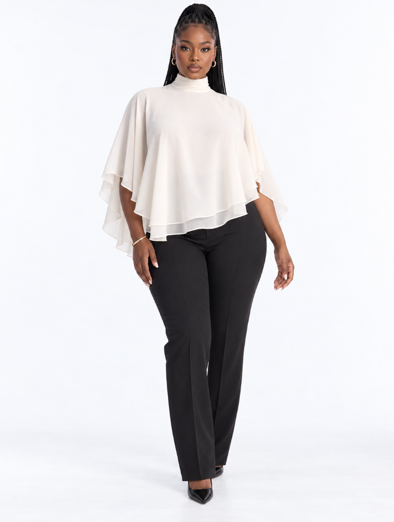 High Neck Layered Cape