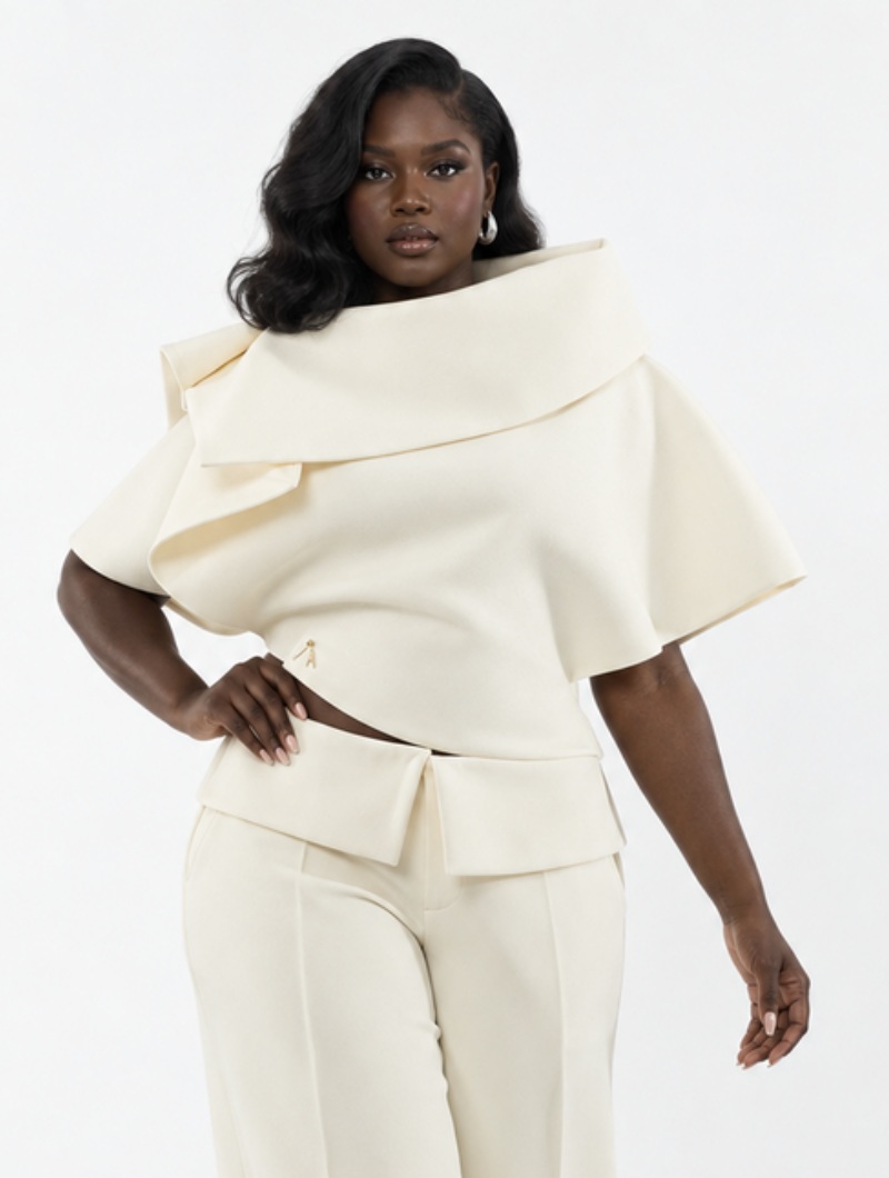 Origami Collar Cape Top