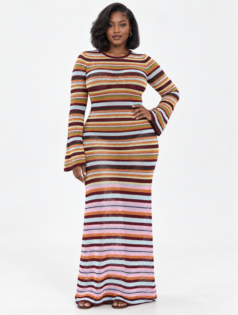 Open Back Stripe Maxi