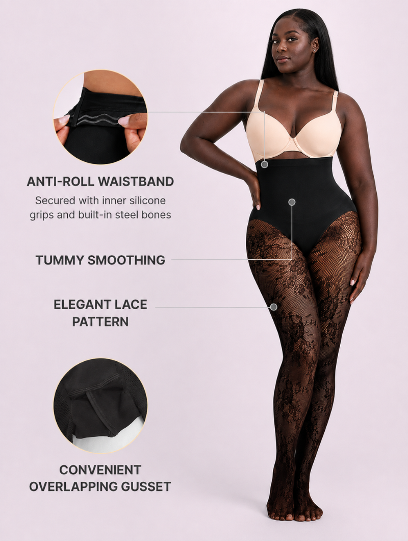 Floral Lace Shaping Tights