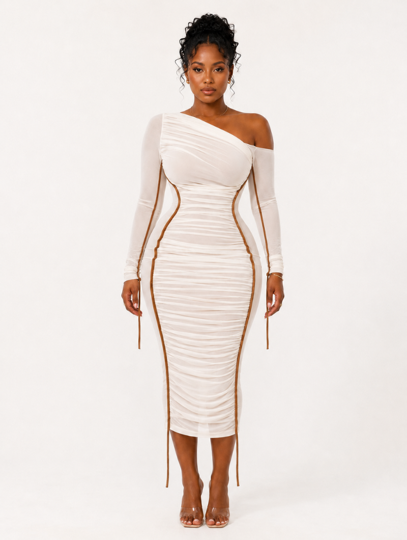 Ivory Hourglass Midi Dress