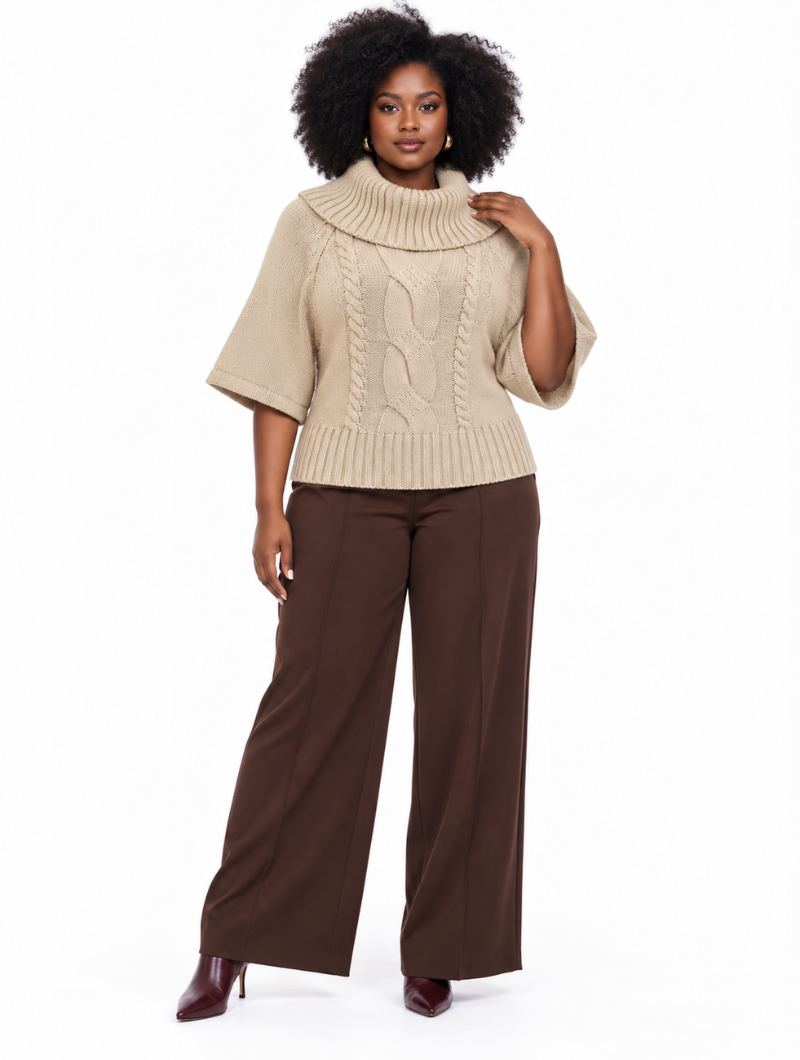 Cable Cowl Knit Top