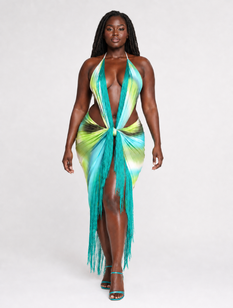 Ocean Wave Fringe Dress (Pre-Order)