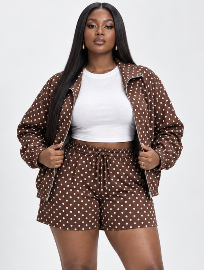 Retro Dot Jacket Set