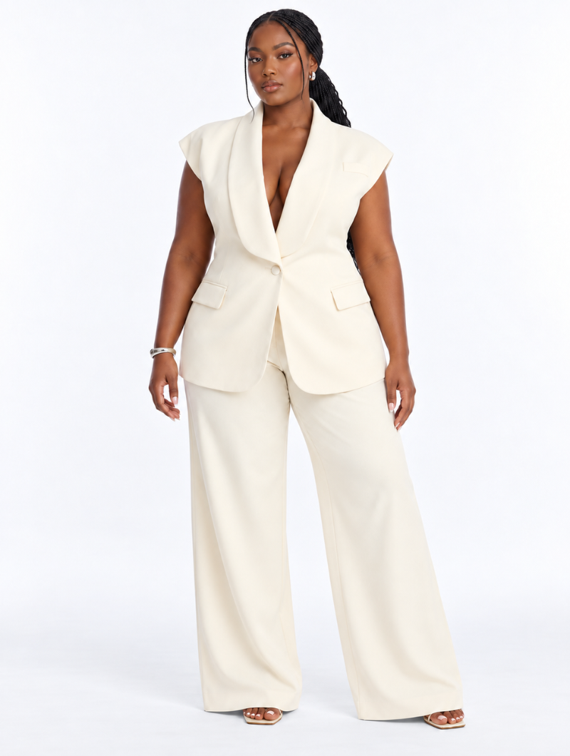 Modern Cream Pant Suit