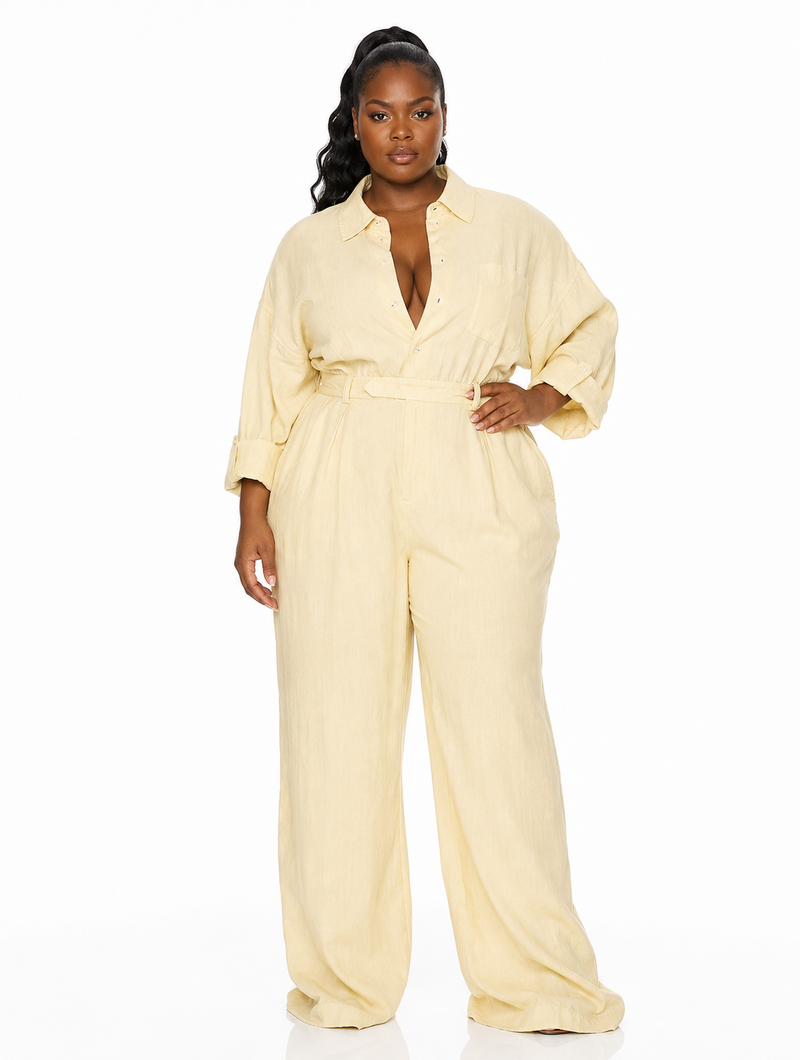 Effortless Linen Shirt Jumpsuit