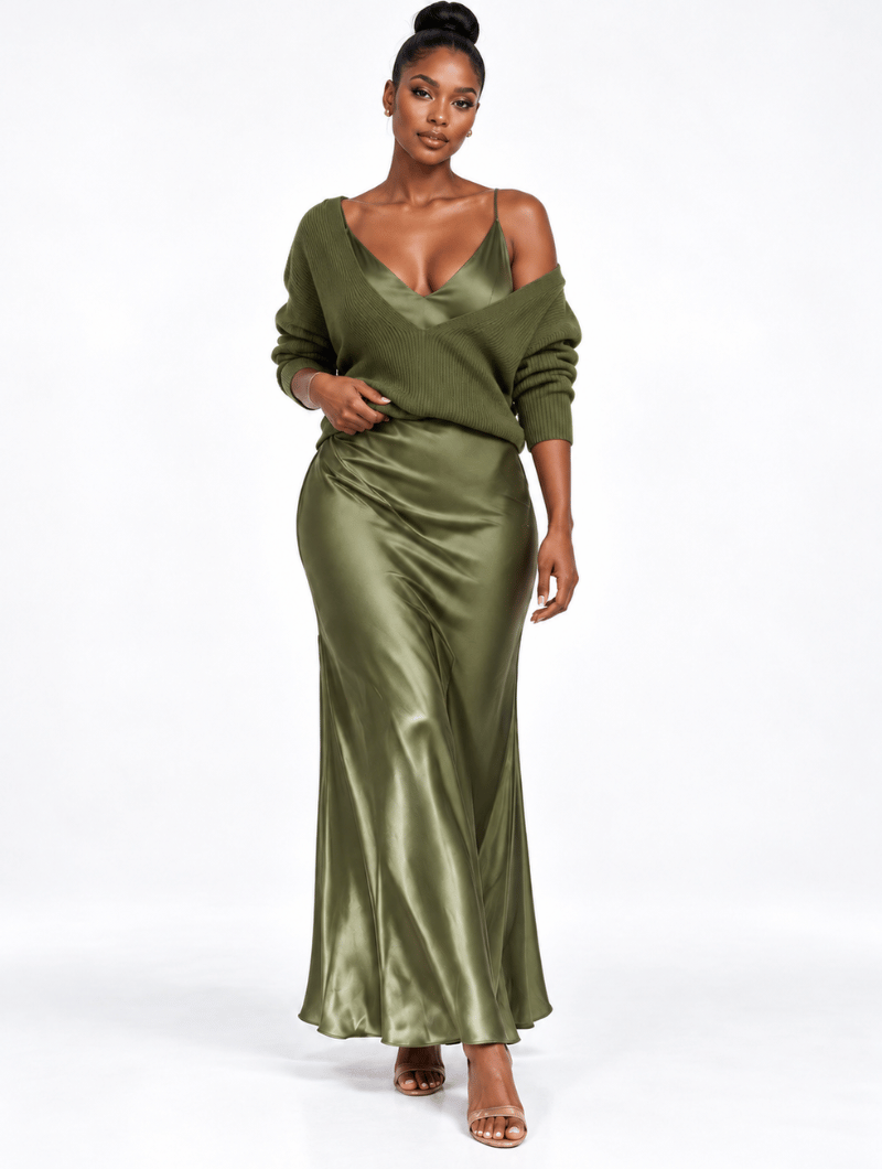 Silk Meets Knit Set