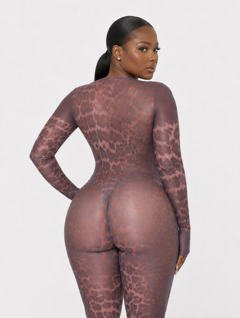 Savage Leopard Bodycon Jumpsuit