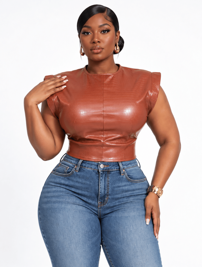Croc Shoulder Pad Top