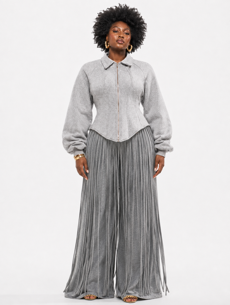 Hourglass Fringe Sweat Set
