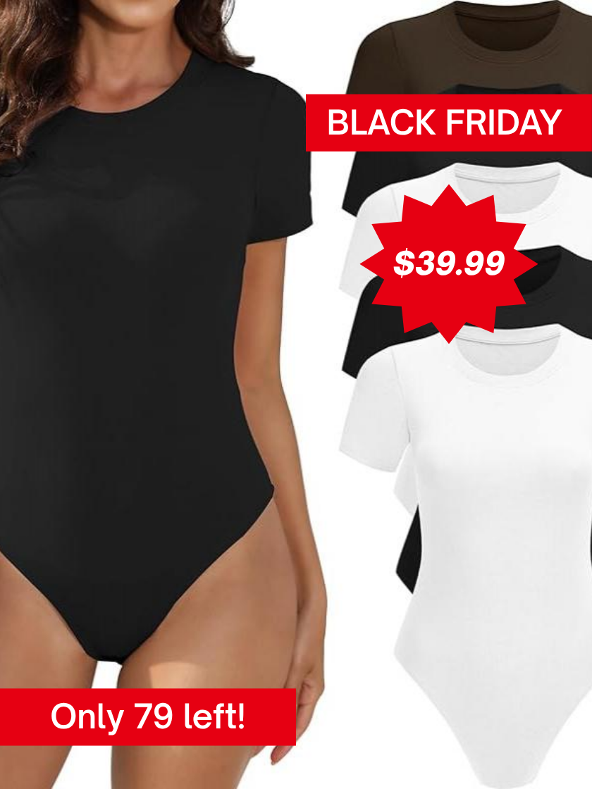 Stretch Fit Short Sleeve Bodysuit – 5 Pack-Pre black Friday sale