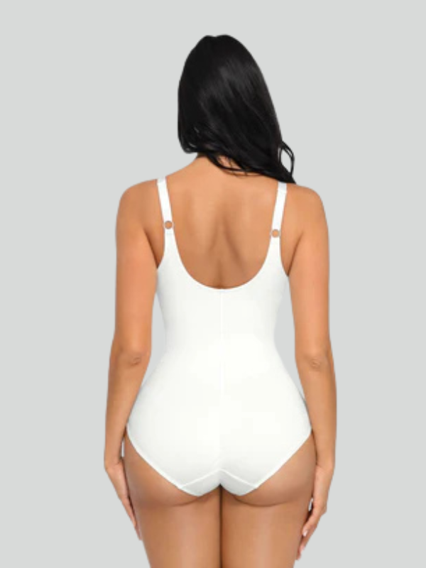 V Neck Adjustable Straps Tummy Control Bodysuit