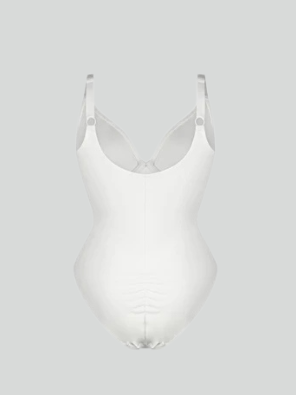 V Neck Adjustable Straps Tummy Control Bodysuit