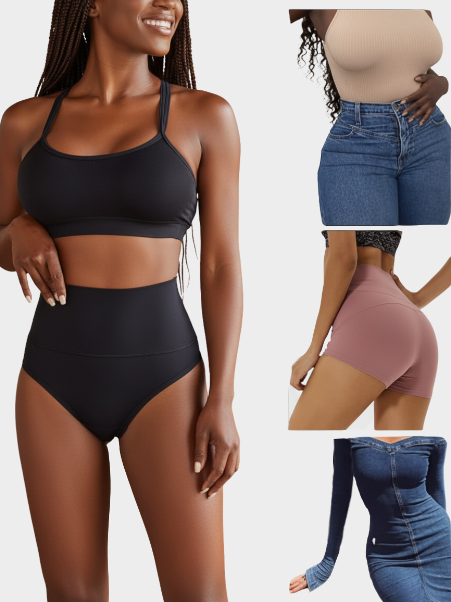 Women High Waist Tummy Shaping Invisible Underwear 5 Pack