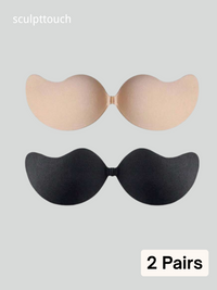 2 Pair Sticky Push-Up Invisible Adhesive Bras with Nipple Covers