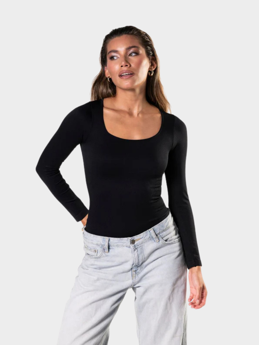 Modern Long Sleeve Thong Bodysuit