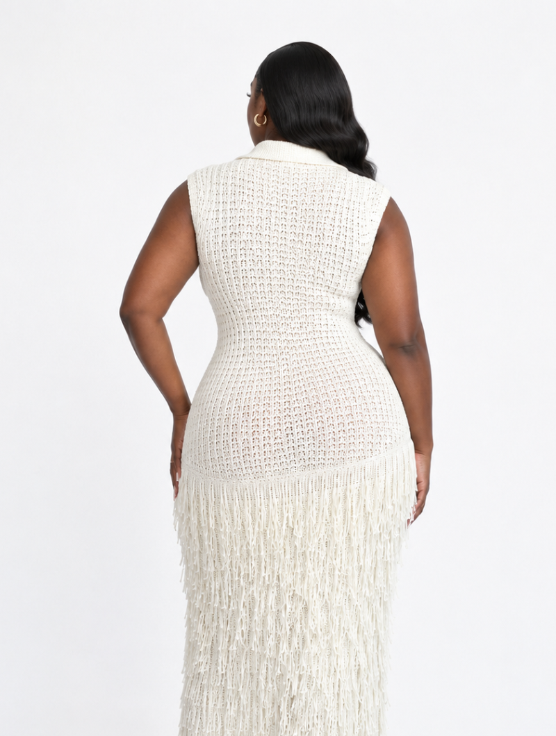 Polo Crochet Fringe Dress